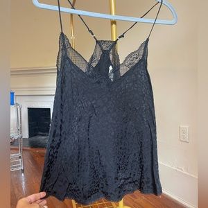 Love stitch black cheetah and lace cami